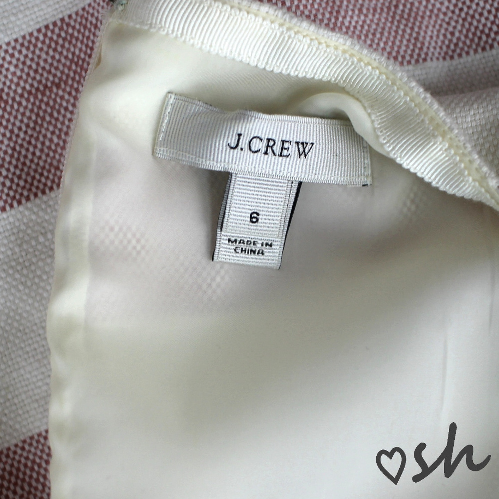 J. Crew Linen Blend Stripe Basket-Weave Dress - 6 - Picture 3 of 3